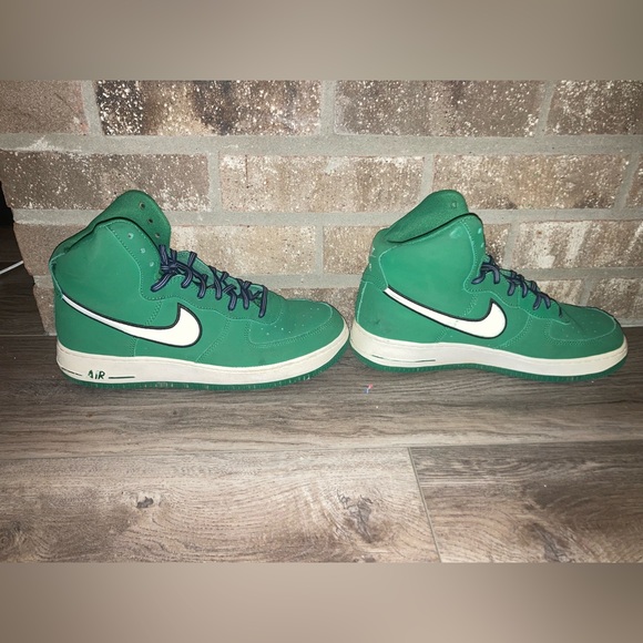 green high top air forces